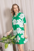 Minted Bloom Mini Dress in Green Daisy