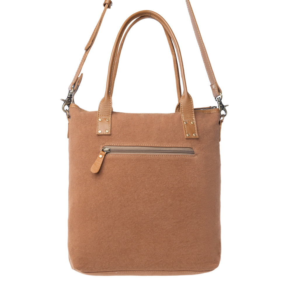 Mesa Maverick Tote Bag in Brown & White