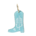 Western Whimsy Leather Key Fob in Bootcut Turquoise