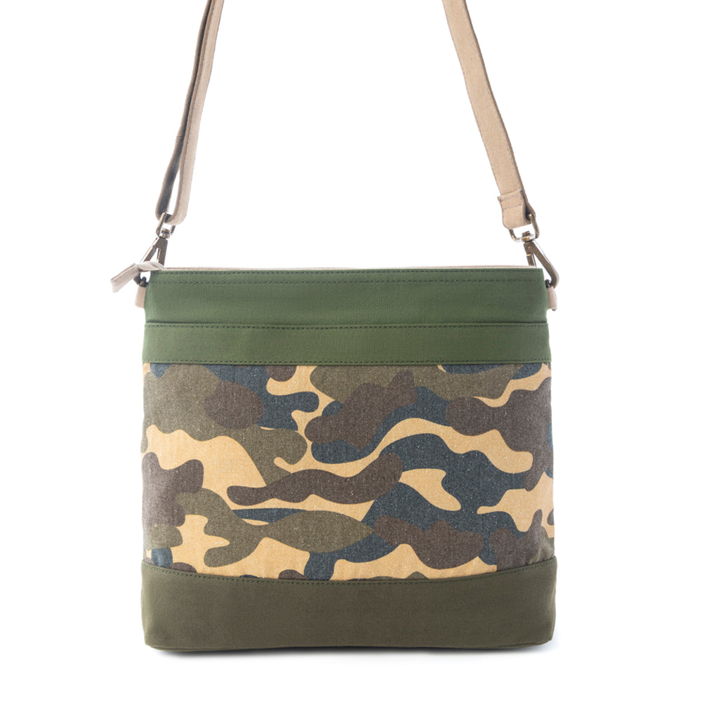 Myra Ranger's Day Crossbody Bag in Army Camo Green