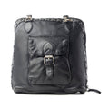 Myra Stormrider Buckled Genuine Leather Bag in Shadow Black