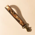 Myra Wildvine Pony Western Handtooled Key Fob in brown with hairon detail