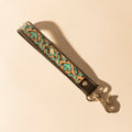 Myra Wildhue Western Key Fob in black with turquoise hand painted detail