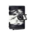 Myra Dune Star Hairon Leather Credit Card Holder in Black & White