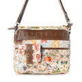 Myra Posy Mesa upcycled canvas Bag for Women in beige with floral detail